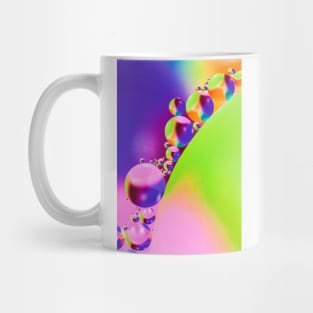 Colorful close up of oil drops in water Mug